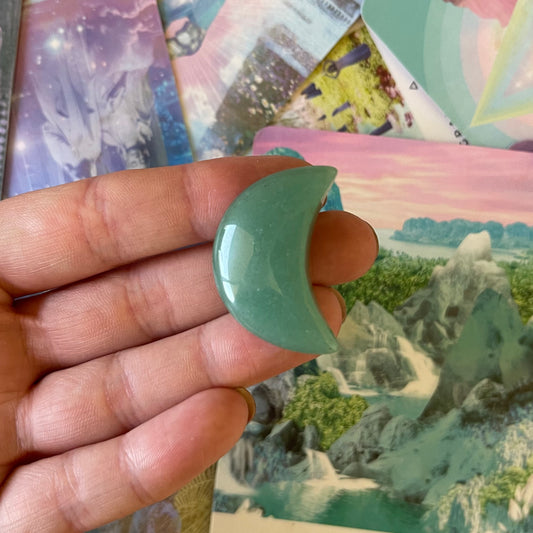 Green Aventurine Moon Magnet