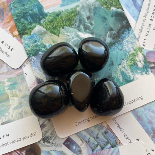 Black Obsidian Tumbles