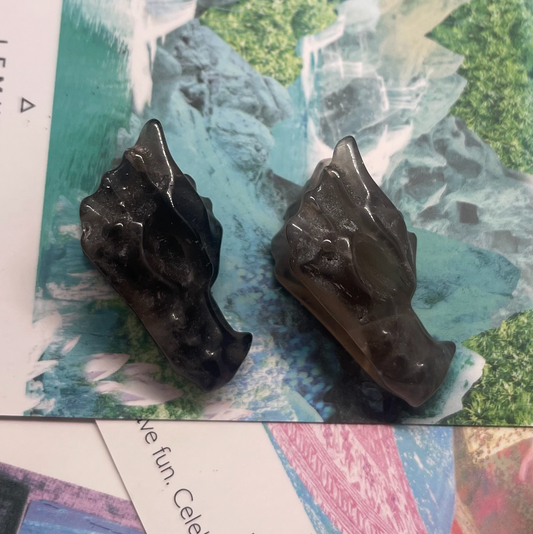 Smokey Quartz Dragon Heads