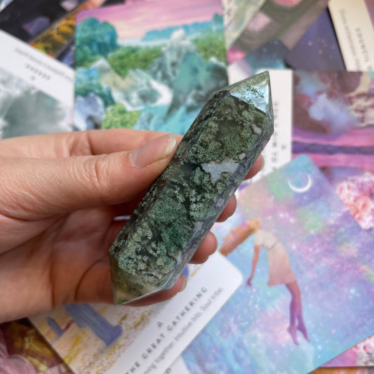 Moss Agate Double Terminated Point